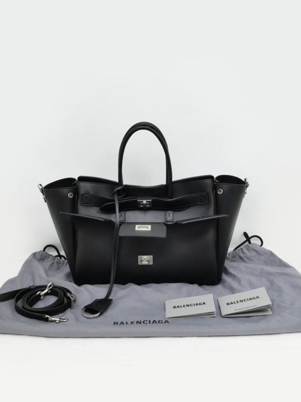 Balenciaga Bel Air Carryall Bag Small Black Hand Shoulder 2-Way - Picture 10 of 10